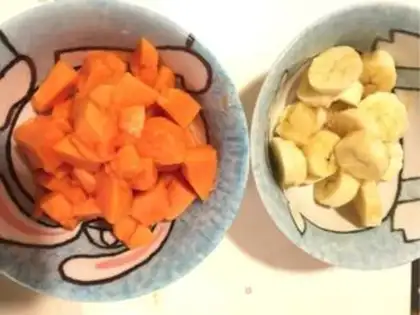 Make Pumpkin banana milk step 1