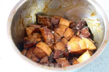 Make Poppy mushrooms and meat step 2