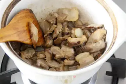 Make Poppy mushrooms and meat step 5