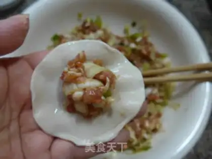Make Onion pork dumplings step 9