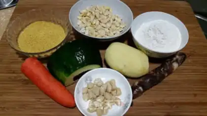 Make Bean mouth and rice step 1