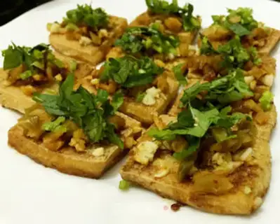 Make Fried tofu, double yellow step 4
