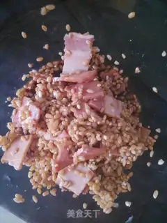 Make Salted egg and yellow bacon step 1