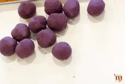 Make Purple potato sesame milk ball step 5