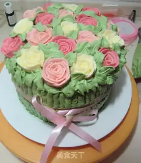 Make Roses with sponge cakes step 28