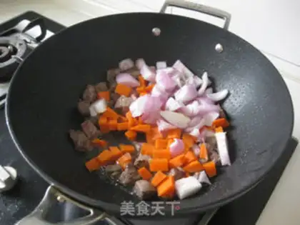Make Hands on lamb rice step 5