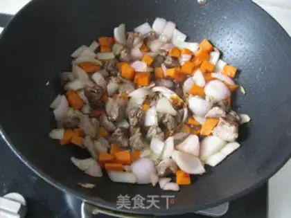 Make Hands on lamb rice step 6