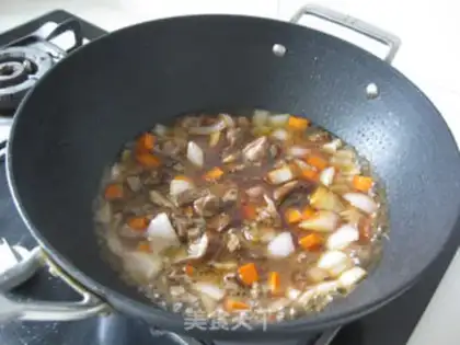 Make Hands on lamb rice step 7