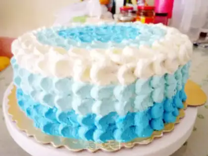 Make Blue Sea Heartcake step 26