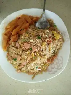 Make Soy ham and egg fried rice step 5