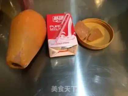 Make Sweet, milky papaya sugar step 0