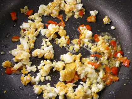 Make The salty eggs and the beans step 3