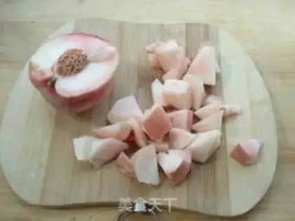 Make A fruit and peach sour milk plant step 2