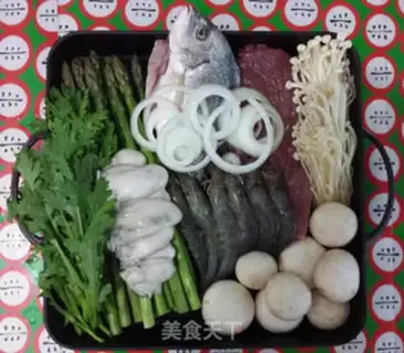 Make When seafood is burning iron and vegetables step 0
