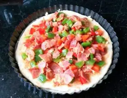Make Shrimp bacon pizza step 4