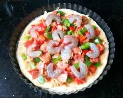 Make Shrimp bacon pizza step 5