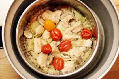 Make Snack salmon mushroom stew step 3