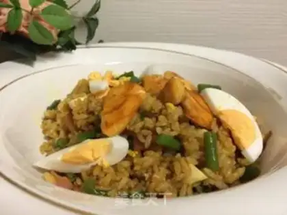 Make Curry salmon fried rice step 9
