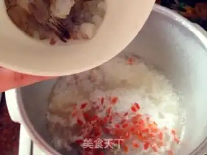 Make Shrimp chop congee step 4