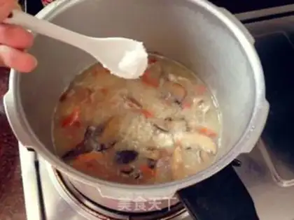 Make Shrimp chop congee step 6