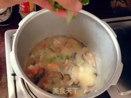 Make Shrimp chop congee step 7