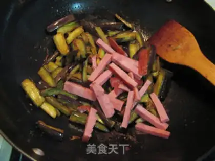 Make Ham sausage and eggplant step 6