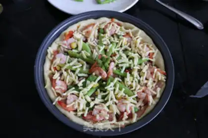 Make Shrimp veggie pizza step 7