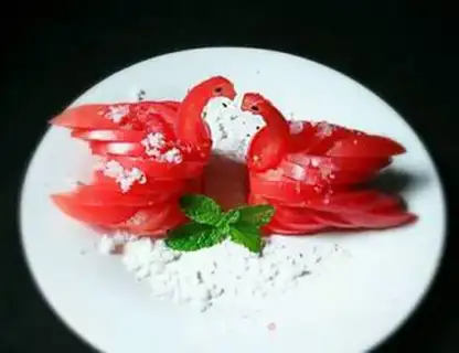 Make Tomato swans step 14
