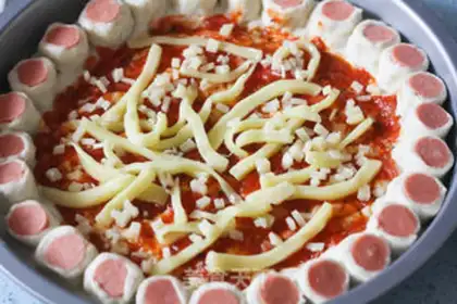 Make Bacon pizza by ham step 14