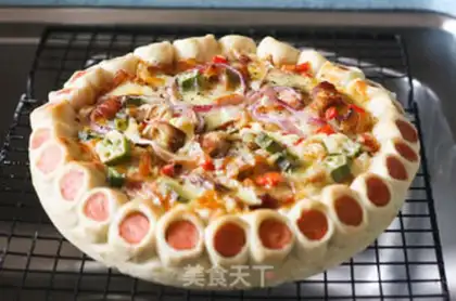 Make Bacon pizza by ham step 17