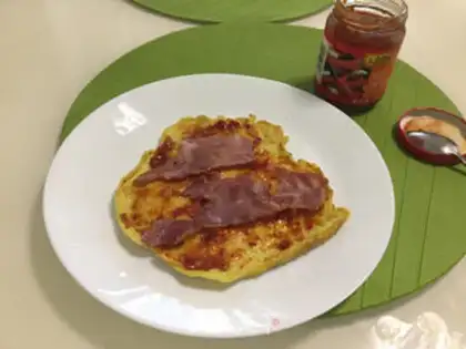 Make Carrot bacon egg rolls step 4