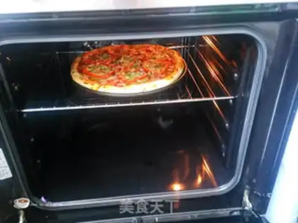 Make Twin pepper bacon pizza step 15