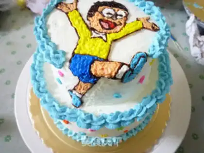 Make Nobita birthday cake step 26
