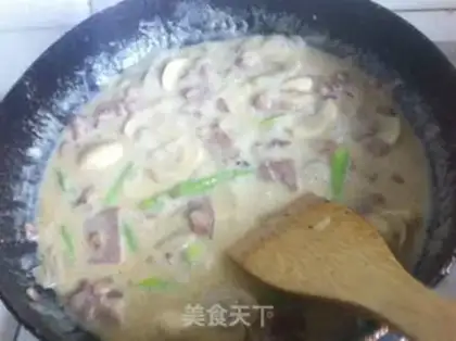 Make Butter mushroom bacon pasta step 8