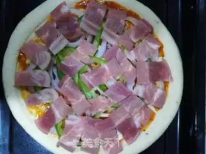 Make Shrimp bacon pizza step 3