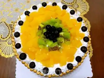 Make Peach fruit cake step 4