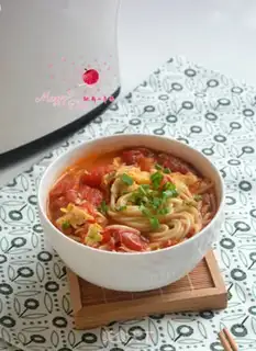 Make Tomato egg hot noodles step 7