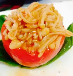 Make Tomatoes, golden needle mushrooms step 4