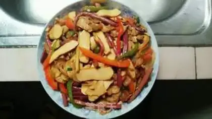 Make Soybeans with fried meat step 6