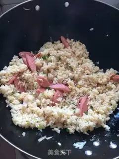 Make Sausage fried rice step 4