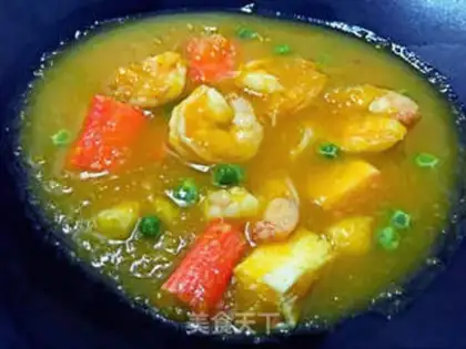 Make Pumpkin seafood soup step 6
