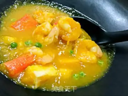 Make Pumpkin seafood soup step 7