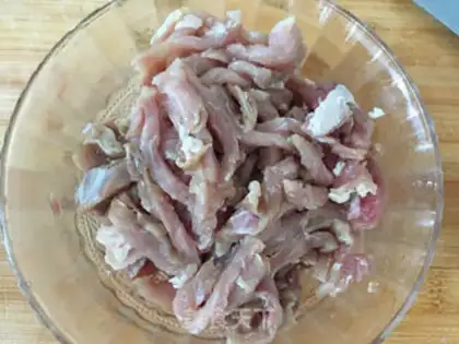 Make Garlic fried meat step 1