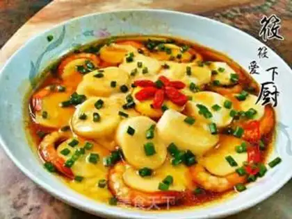 Make Slippery jade tofu shrimp step 11