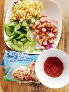 Make Corn ham pizza step 5