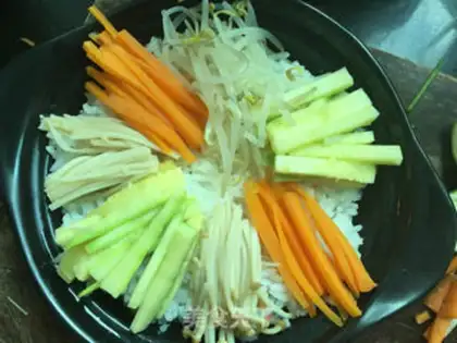 Make Rock pan rice step 3