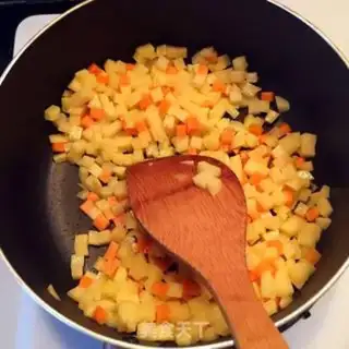 Make Potato carrot sausage and eggs step 1
