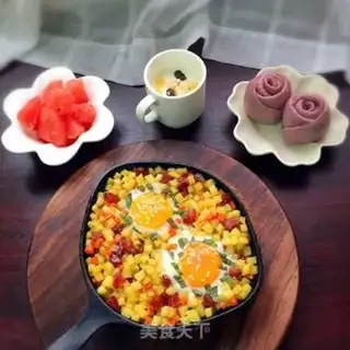 Make Potato carrot sausage and eggs step 7