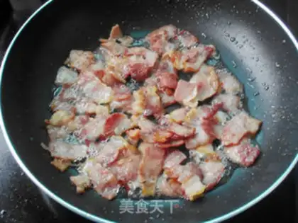 Make Bacon groceries, fried oatmeal step 4