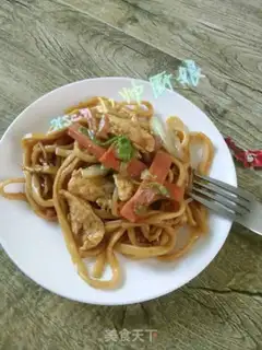 Make Sausage and blue noodles step 5